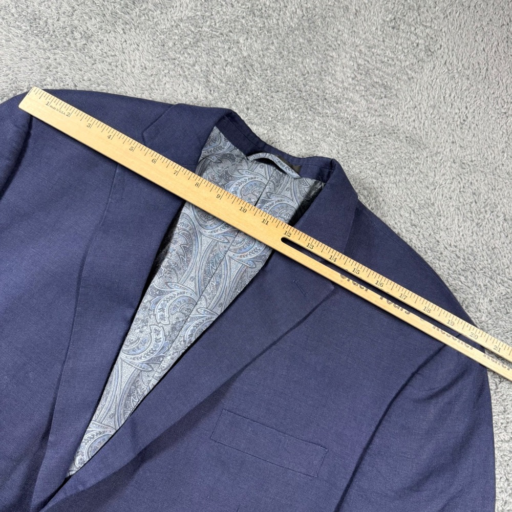 Ralph Lauren Blazer Jacket Mens 46R Navy Blue 100% Linen Paisley Lining Sport - Picture 8 of 9